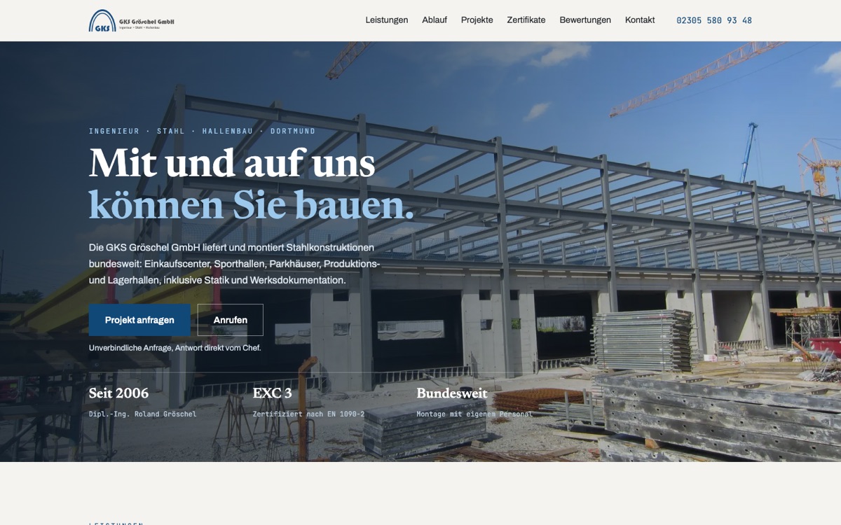 Website GKS Gröschel – Desktop