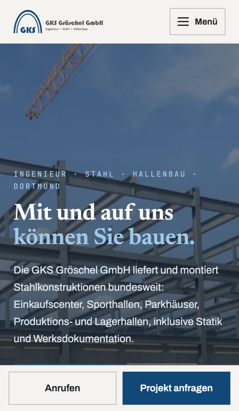Website GKS Gröschel – Tablet