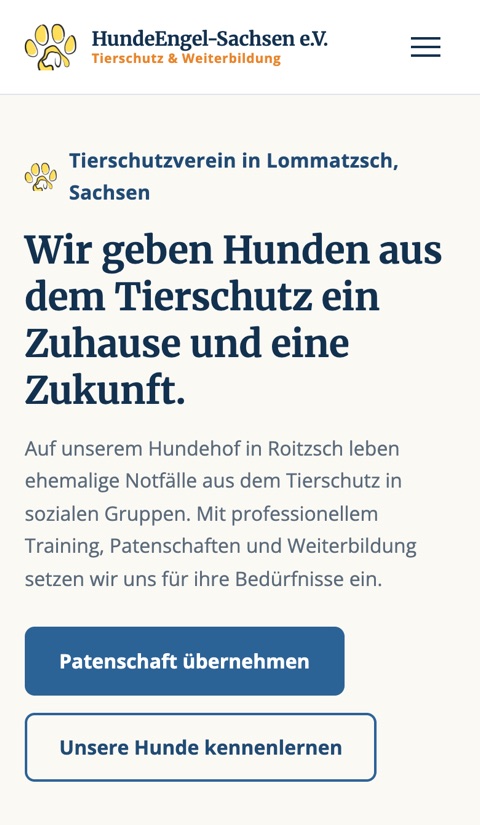 Website HundeEngel-Sachsen – Tablet