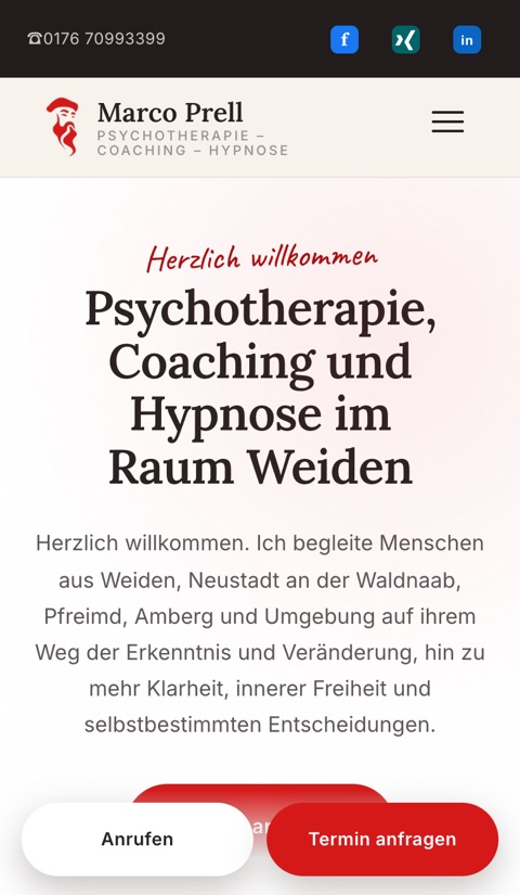 Website Marco Prell – Tablet