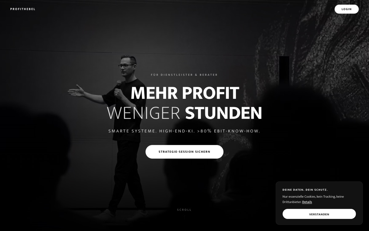 Website Profithebel – Desktop