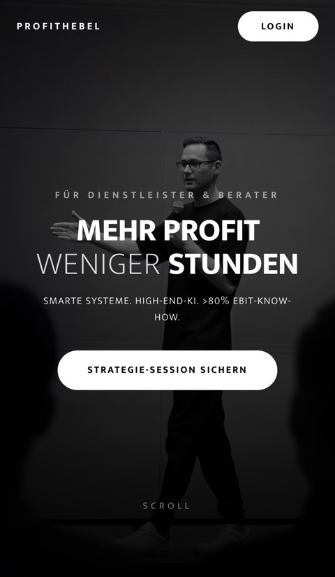 Website Profithebel – Tablet