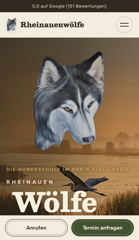 Website Rheinauenwölfe – Tablet