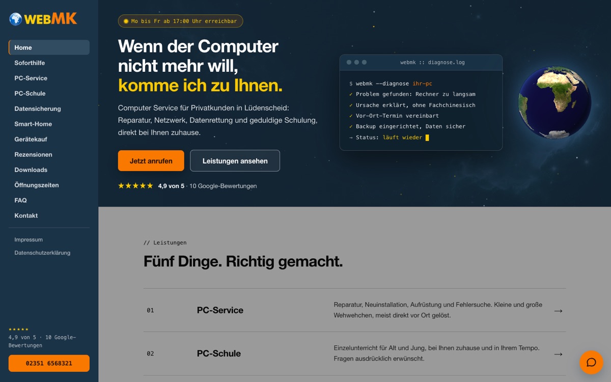 Website WebMK – Desktop